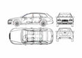 Blueprint Audi A6 C6 Avant Wagon 2005 A4 Photo Print