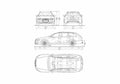 Blueprint Audi A6 C6 Avant Wagon 2006 A4 Photo Print