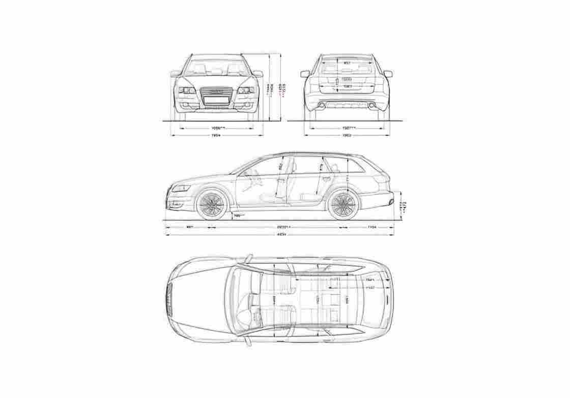Blueprint Audi A6 C6 Avant Wagon 2006 A4 Photo Print