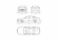 Blueprint Audi A6 C6 Sedan 2008 A4 Photo Print