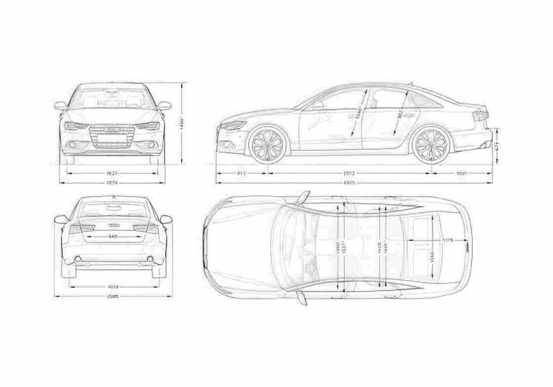 Blueprint Audi A6 Sedan 2011 A4 Photo Print