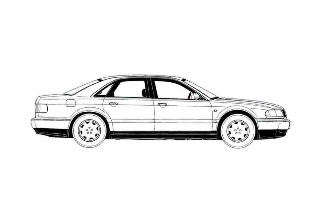 Blueprint Audi A8 D2 Typ 4D) Sedan 1995 A4 Photo Print