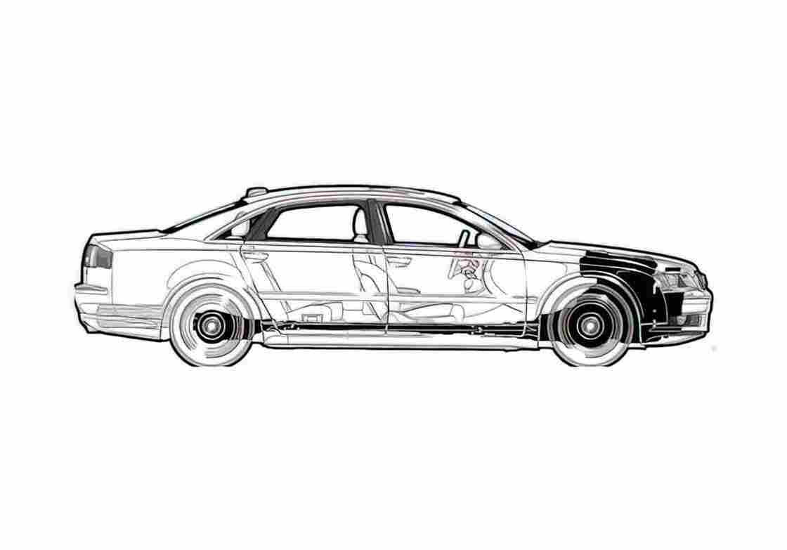 Blueprint Audi A8 D3 Typ 4E) L Sedan 2004 A4 Photo Print