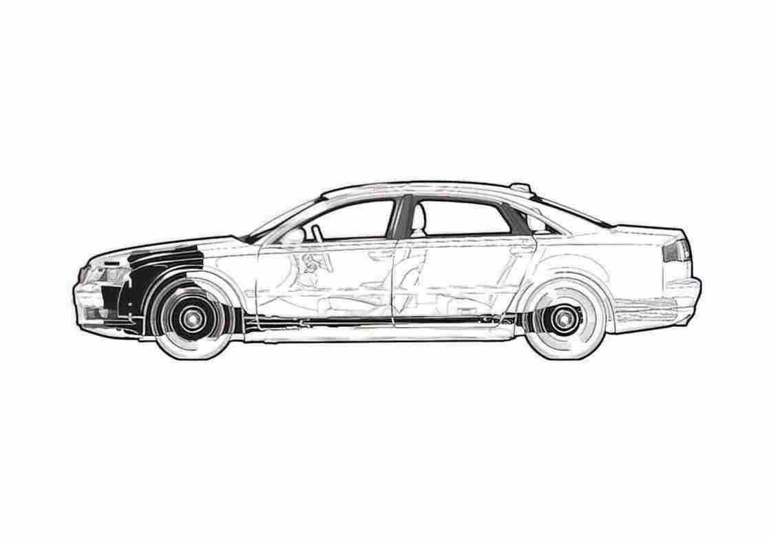 Blueprint Audi A8 D3 Typ 4E) L Sedan 2006 A4 Photo Print
