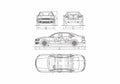Blueprint Audi A8 D3 Typ 4E) L Sedan 2008 A4 Photo Print