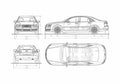 Blueprint Audi A8 D3 Typ 4E) W12 Sedan 2009 A4 Photo Print