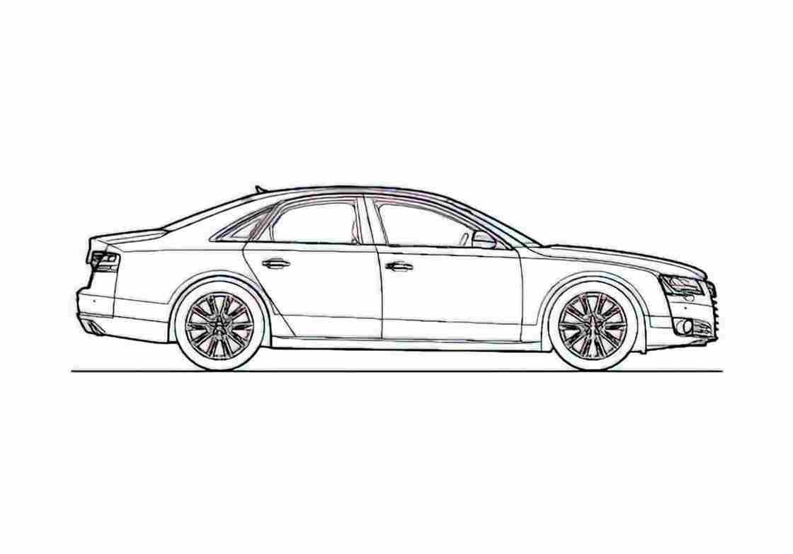 Blueprint Audi A8 Sedan 2010 A4 Photo Print