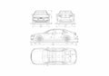 Blueprint Audi A8L Sedan 2010 A4 Photo Print