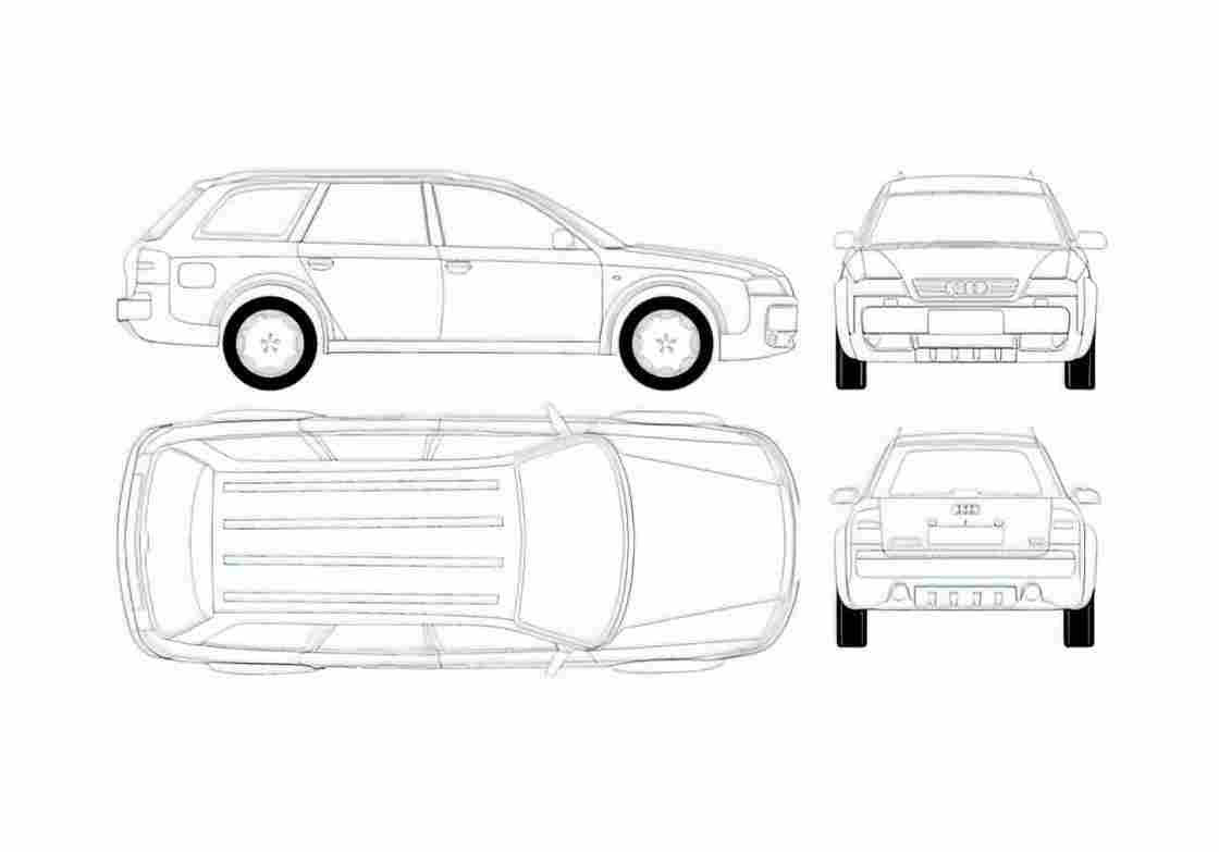 Blueprint Audi Allroad C5 Quattro Wagon 2003 A4 Photo Print