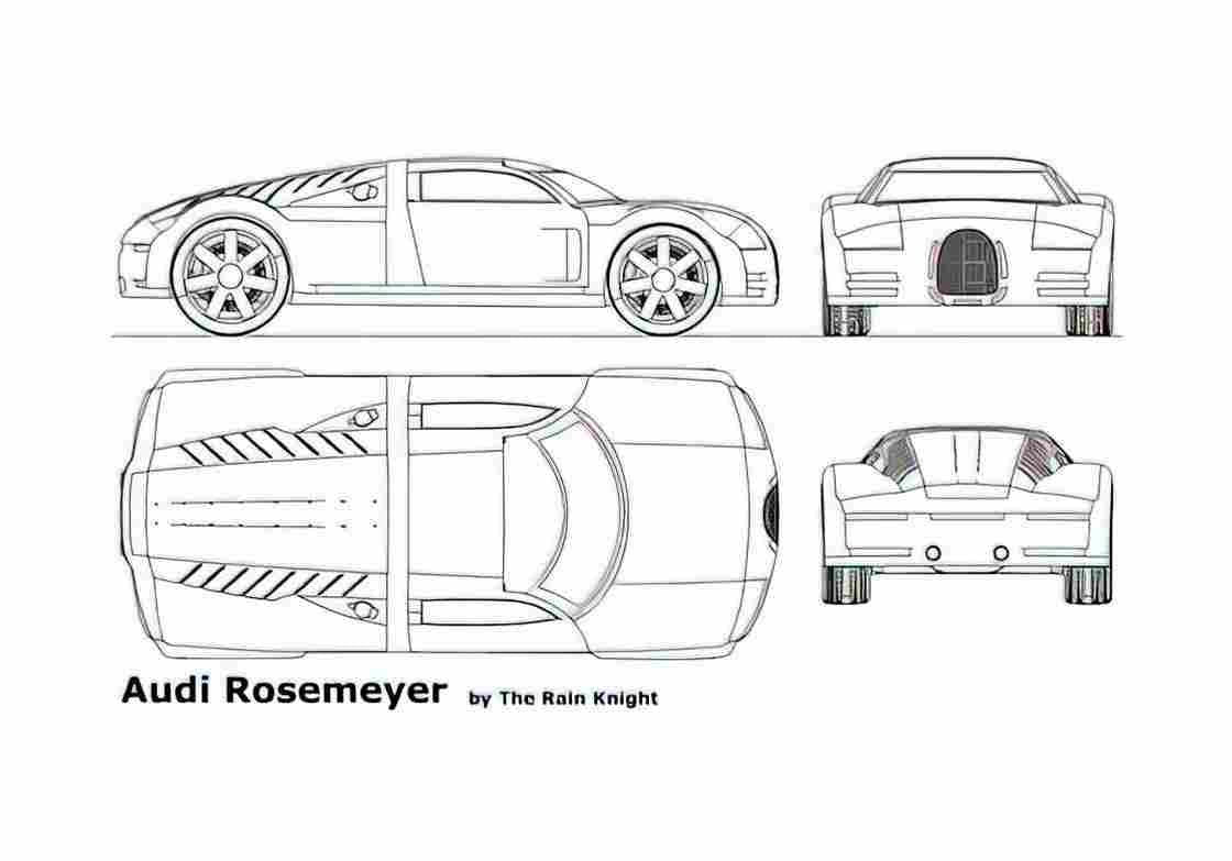 Blueprint Audi Project Rosemeyer Coupe 2000 A4 Photo Print
