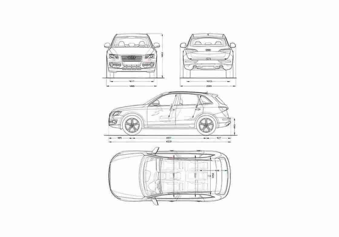 Blueprint Audi Q5 SUV 2009 A4 Photo Print