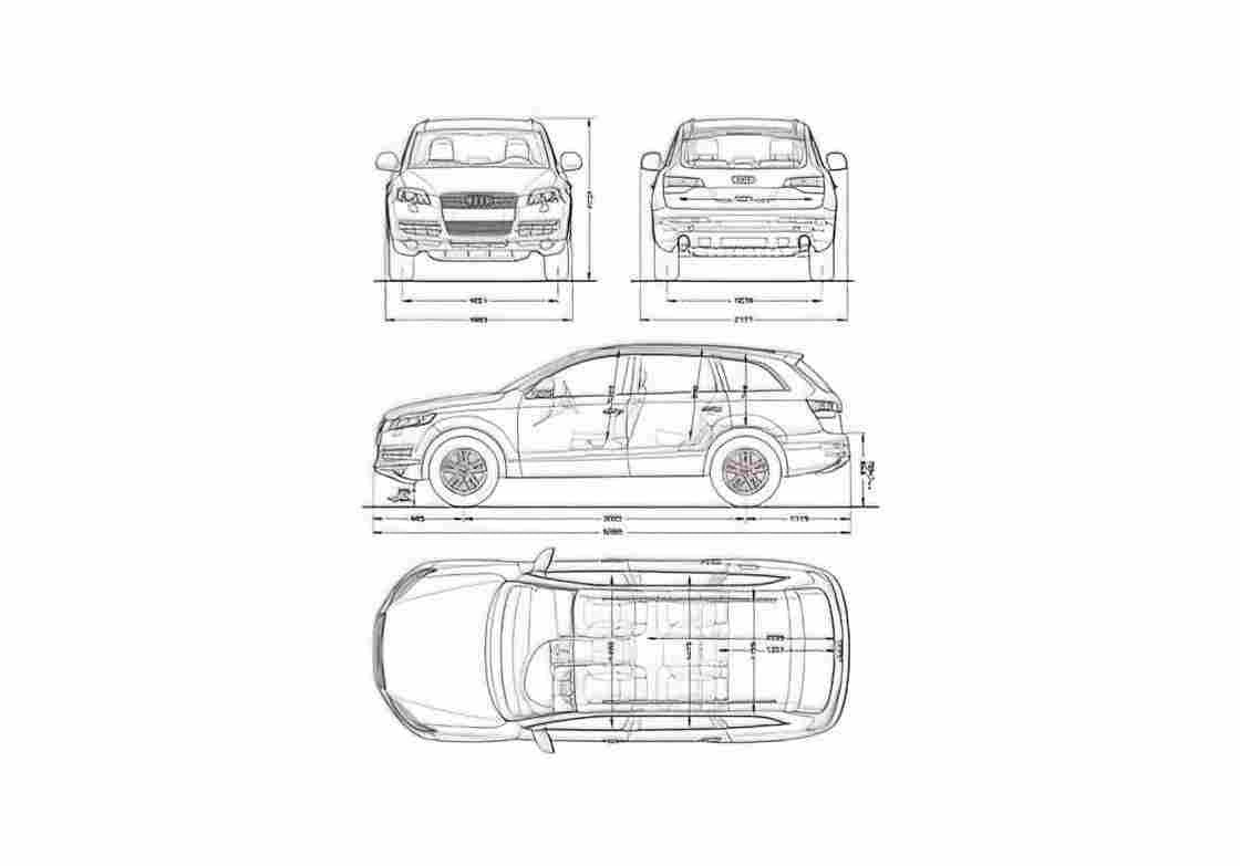 Blueprint Audi Q7 SUV 2005 A4 Photo Print