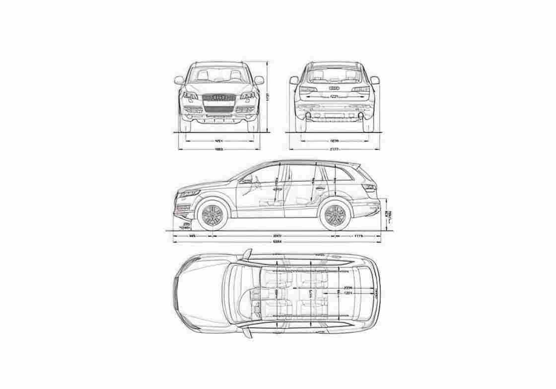 Blueprint Audi Q7 SUV 2008 A4 Photo Print