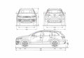 Blueprint Audi Q7 V12 TDI SUV 2006 A4 Photo Print