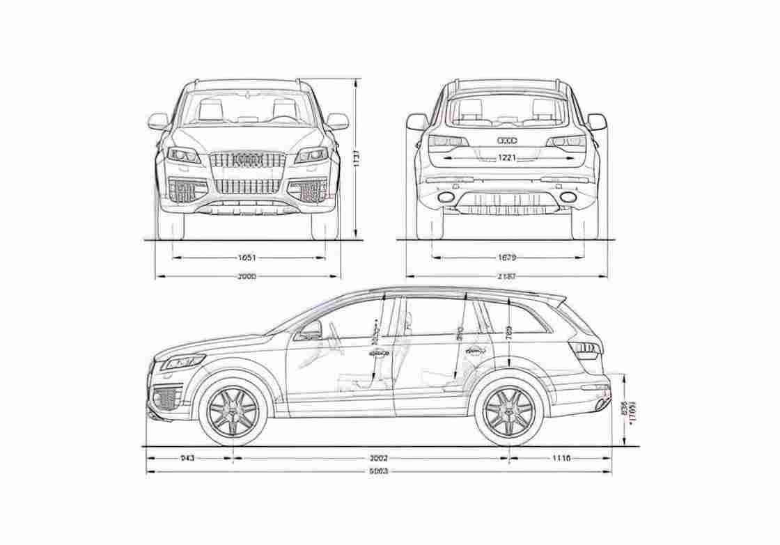 Blueprint Audi Q7 V12 TDI SUV 2006 A4 Photo Print
