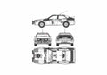 Blueprint Audi Quattro A2 Coupe 1981 A4 Photo Print