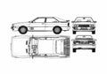 Blueprint Audi Quattro Coupe 1981 A4 Photo Print