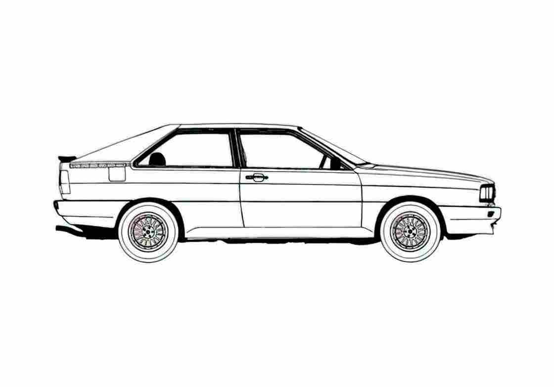 Blueprint Audi Quattro Coupe 1984 A4 Photo Print
