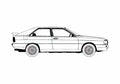 Blueprint Audi Quattro Coupe 1986 A4 Photo Print