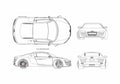 Blueprint Audi R8 Coupe 2006 A4 Photo Print