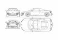 Blueprint Audi R8 Spidster Roadster 2009 A4 Photo Print