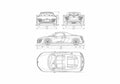 Blueprint Audi R8 Spyder 5.2 FSi Quattro Roadster 2011 A4 Photo Print