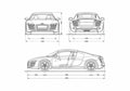 Blueprint Audi R8 V10 Coupe 2007 A4 Photo Print