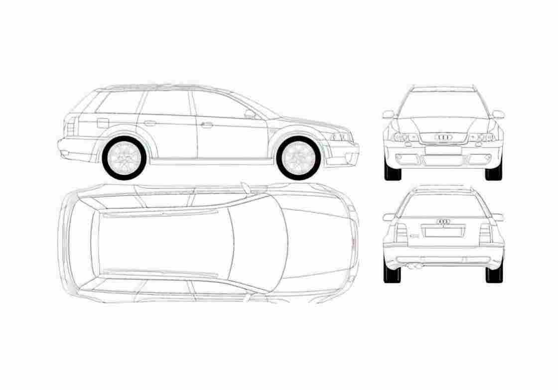 Blueprint Audi RS4 B5 Typ 8D) Avant Quattro Wagon 2000 A4 Photo Print