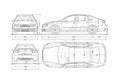 Blueprint Audi RS4 B7 Typ 8E) Sedan 2005 A4 Photo Print