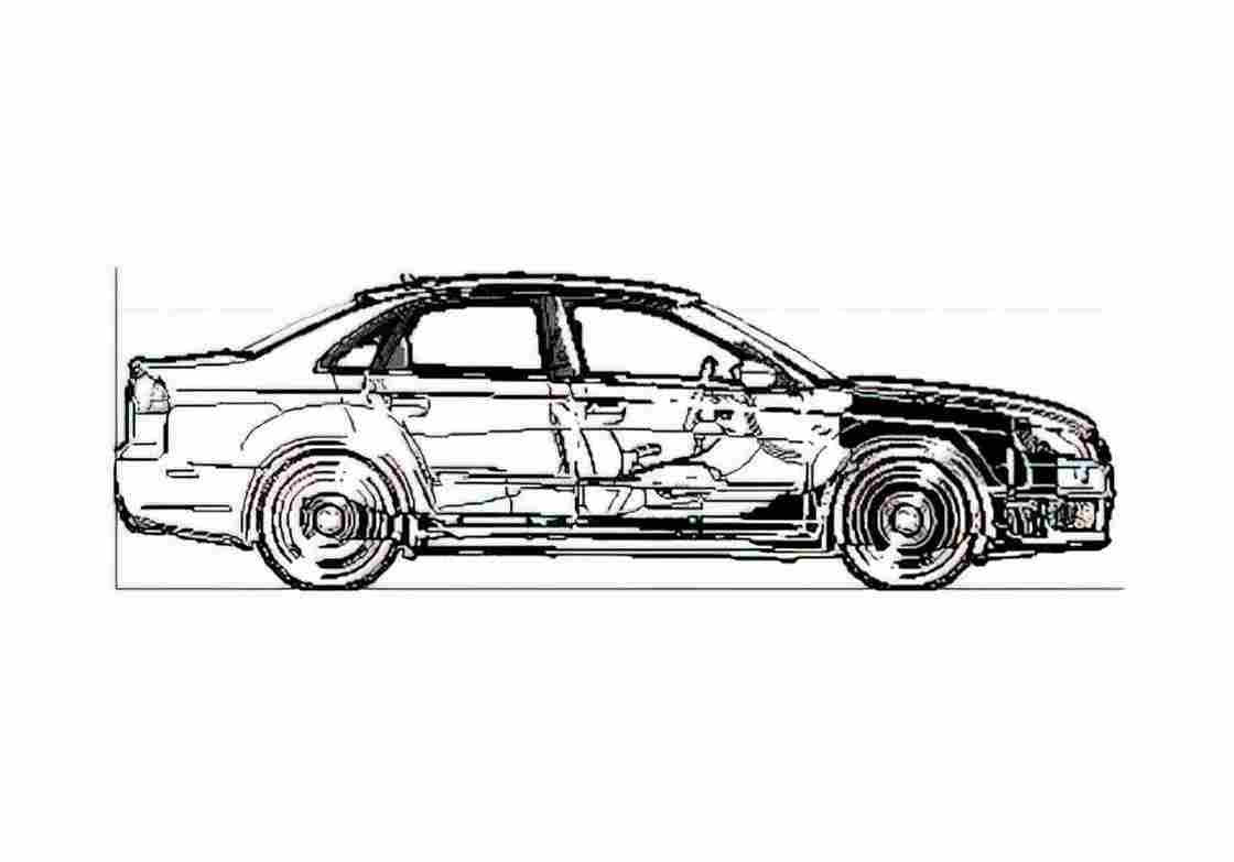 Blueprint Audi RS4 B7 Typ 8E) Sedan 2008 A4 Photo Print
