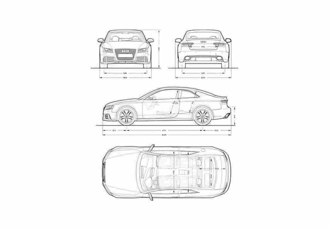 Blueprint Audi RS5 Coupe 2010 A4 Photo Print