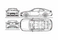 Blueprint Audi RS5 Coupe 2011 A4 Photo Print