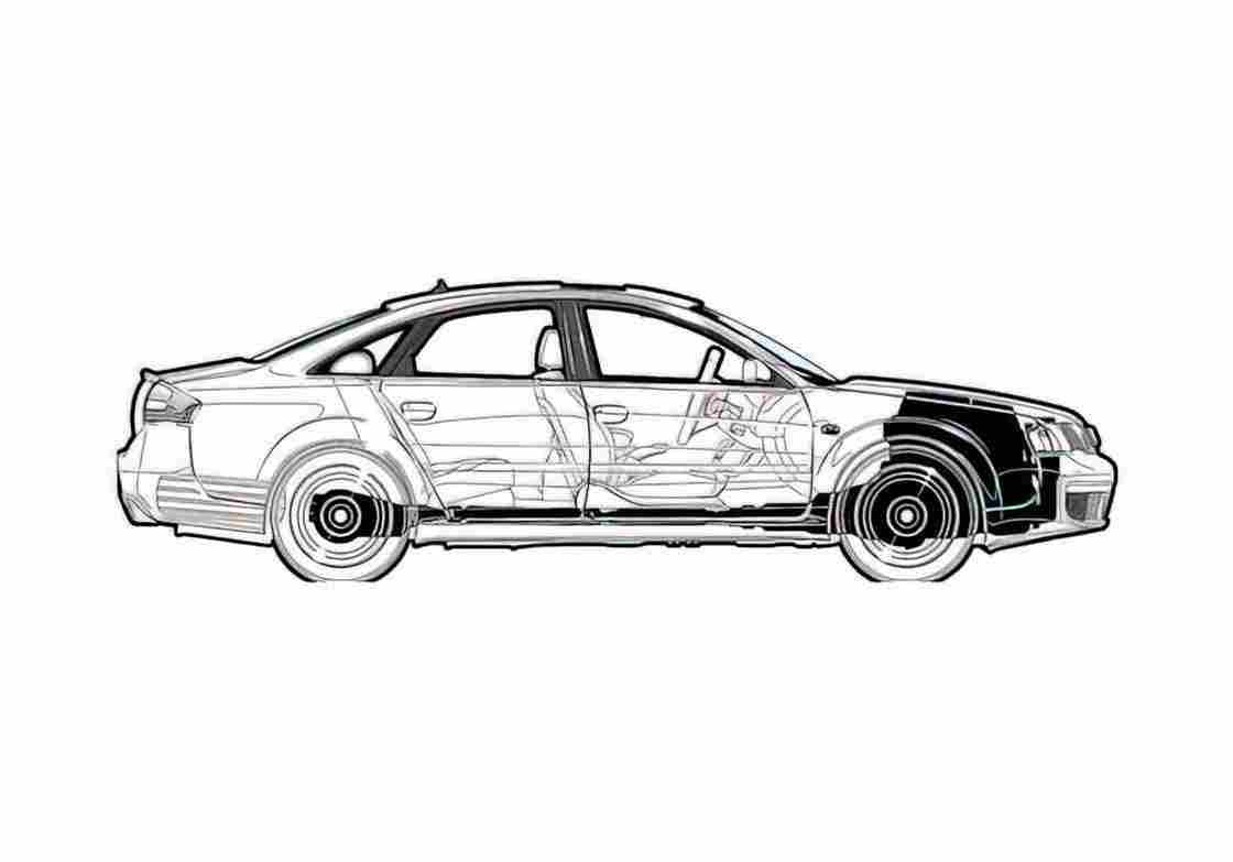 Blueprint Audi RS6 C5 Typ 4B) Sedan 2003 A4 Photo Print