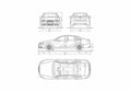 Blueprint Audi RS6 C6 Typ 4F) Sedan 2008 A4 Photo Print
