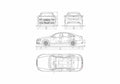 Blueprint Audi RS6 C6 Typ 4F) Wagon 2008 A4 Photo Print