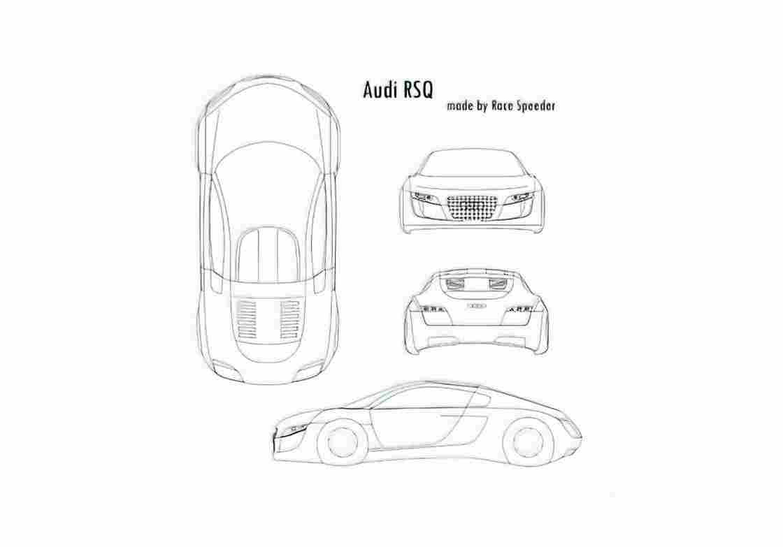 Blueprint Audi RSQ Coupe 2004 A4 Photo Print