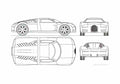 Blueprint Audi Rosemeyer Coupe 2000 A4 Photo Print