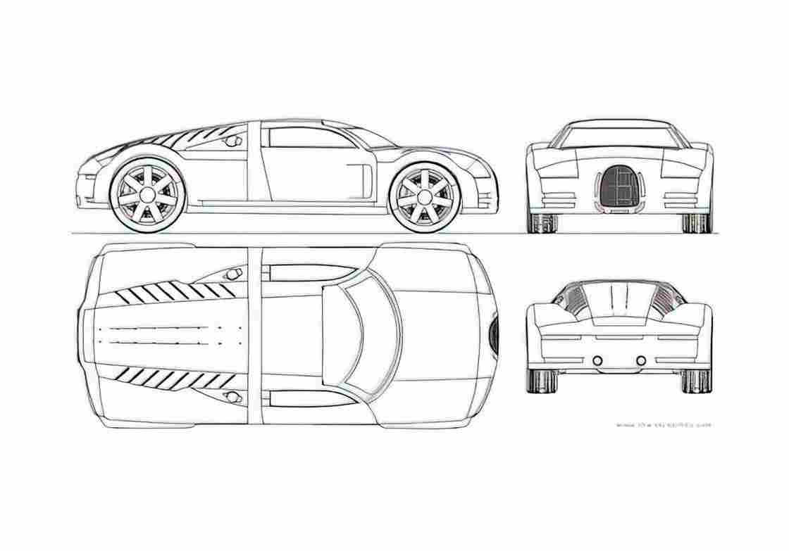 Blueprint Audi Rosemeyer Coupe 2000 A4 Photo Print