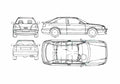 Blueprint Audi S2 B4 Coupe 1990 A4 Photo Print