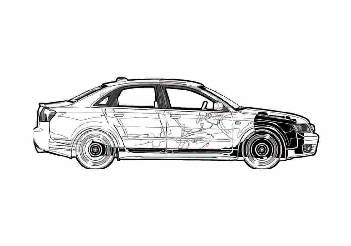 Blueprint Audi S4 B6 Typ 8E) Sedan 2004 A4 Photo Print