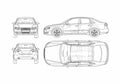 Blueprint Audi S4 B7 Typ 8E) Sedan 2005 A4 Photo Print