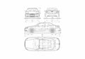 Blueprint Audi S4 B7 Typ 8E) Sedan 2006 A4 Photo Print