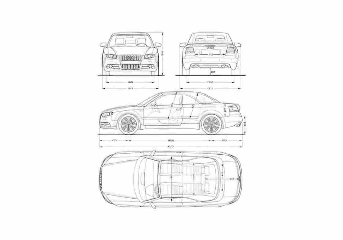 Blueprint Audi S4 B7 Typ 8E) Sedan 2006 A4 Photo Print