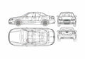 Blueprint Audi S4 B7 Typ 8H) Cabriolet 2005 A4 Photo Print