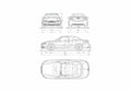 Blueprint Audi S4 B7 Typ 8H) Roadster Cabriolet 2008 A4 Photo Print