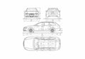Blueprint Audi S6 C6 Typ 4F) Avant Wagon 2006 A4 Photo Print