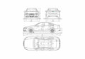 Blueprint Audi S6 C6 Typ 4F) Sedan 2006 A4 Photo Print