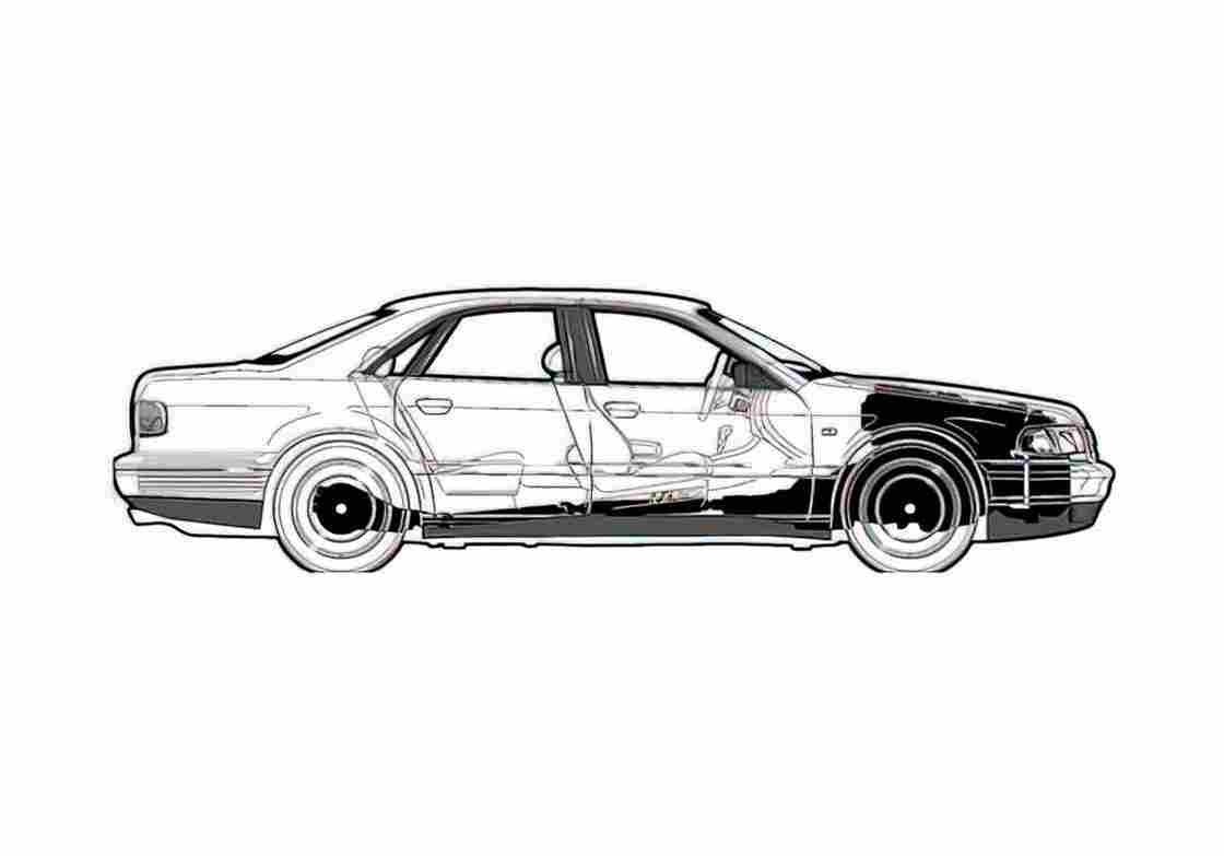 Blueprint Audi S8 D2 Typ 4D) Sedan 2001 A4 Photo Print