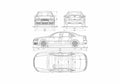 Blueprint Audi S8 D3 Typ 4E) Limousine 2005 A4 Photo Print