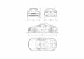 Blueprint Audi TT 8J Roadster Cabriolet 2008 A4 Photo Print